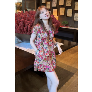 新款 裙子夏季 2025百搭氣質裙子 顯瘦碎花印花襯衫 巨好看百搭時尚