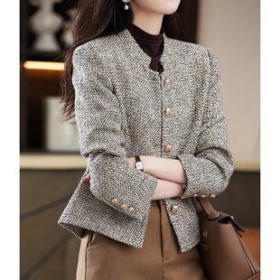 高级感小香风 外套女春季女装粗花呢 短款2026春装女款时尚上衣
