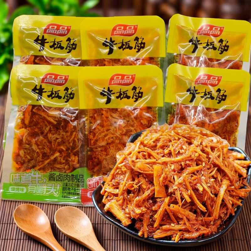 品品牛板筋500g四川成都特产小吃烧烤麻辣味即食小包装散称零食品