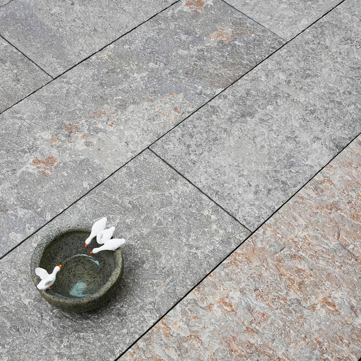 仿古自然面老石板庭院地砖别墅石英砖地铺石复古中式园林青石板