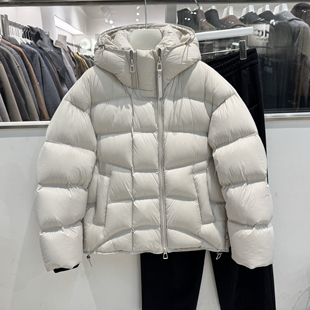 泡芙白鸭绒高充绒量连帽羽绒服男2025冬季新款保暖宽松潮牌面包服