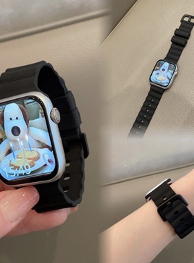 适用苹果手表带Apple watch8柔软舒适运动硅胶iwatch76se百搭男女