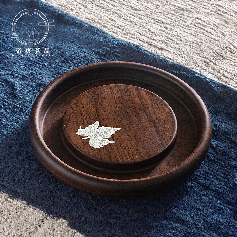 黑檀实木壶承干泡台底座茶杯垫养壶紫砂茶壶垫托架子茶具配件日式