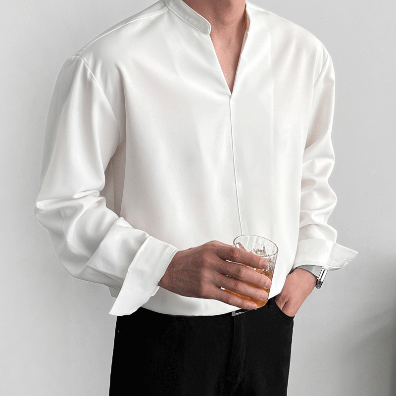 韩宜嘉设计感男士宽松套头衬衫