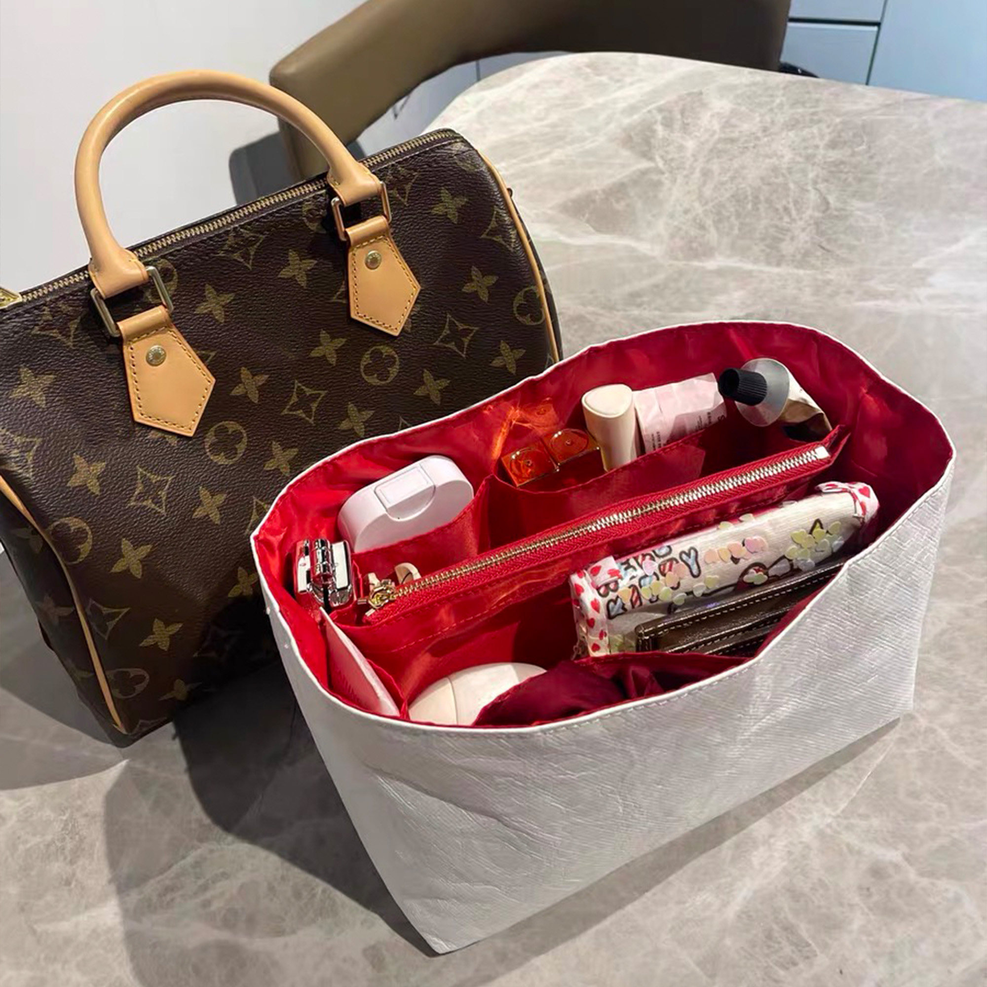 适用lv speedy20内胆包25/30波士顿枕头包中包杜邦纸内衬内袋包撑