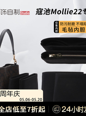 适用蔻驰mollie22内胆包coach水桶包延长链收纳包中包内衬袋包撑