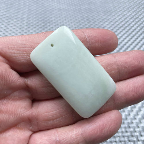 西安蓝田玉平安无事牌吊坠细长鸭蛋青玉石挂件兵马俑同款带证包邮