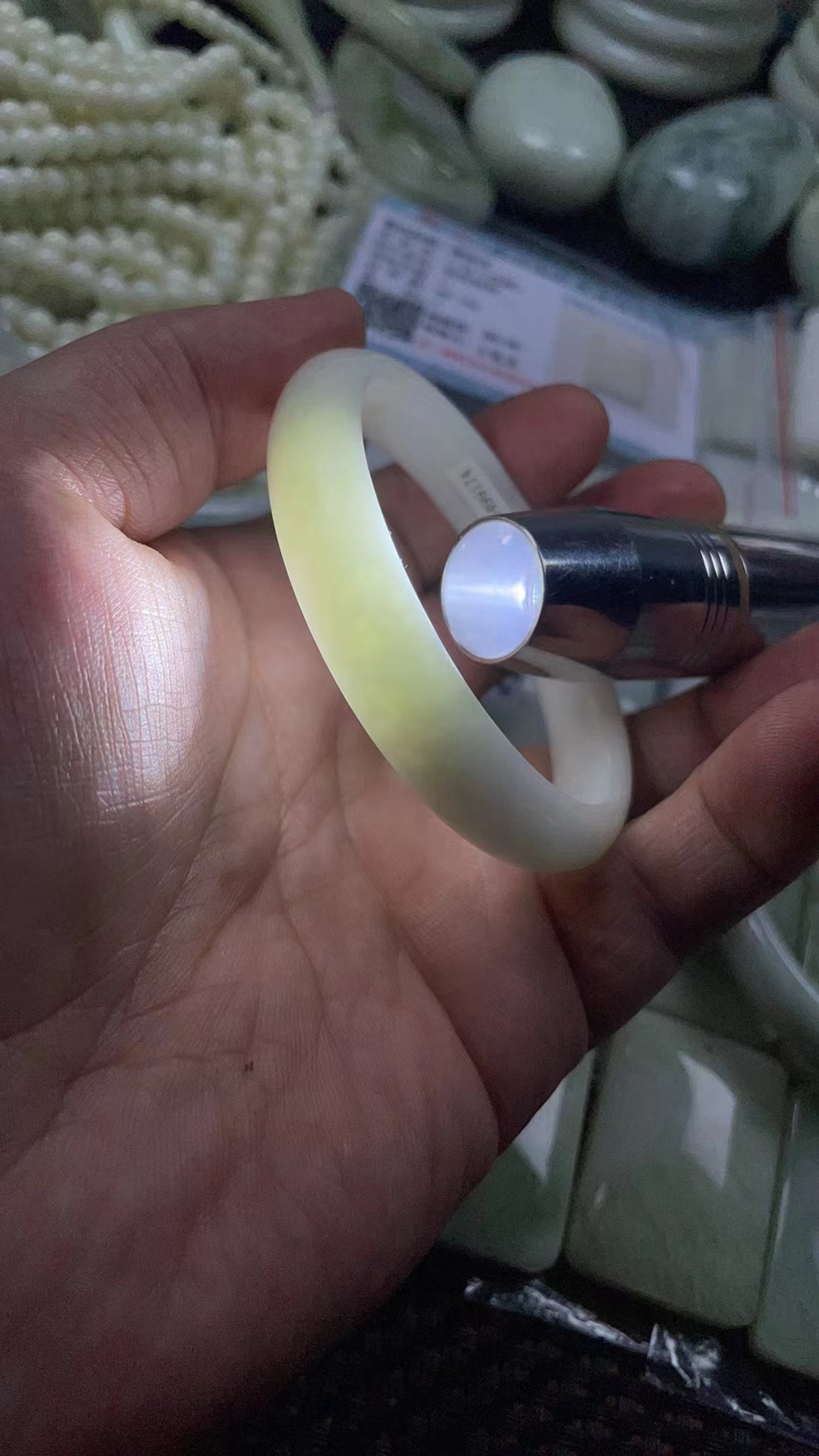 天然活玉陕西西安蓝田玉手镯汉白玉手镯女款带证兵马俑同款