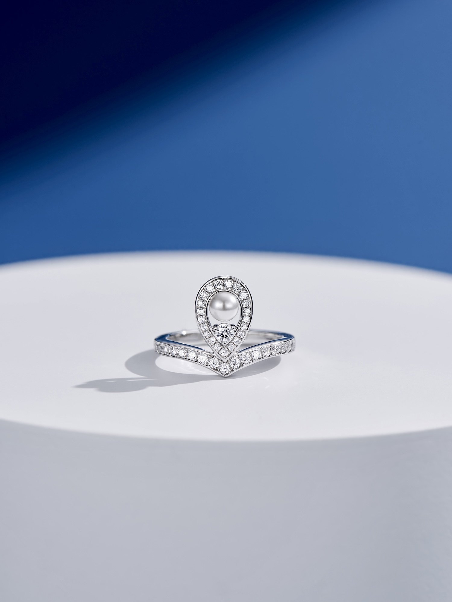 超美约瑟芬敢皇冠珍珠戒指高贵优雅知性大方4mm进口施家珍珠戒指