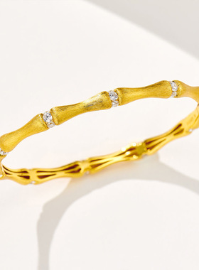 洋气好看925银镀金手镯时尚