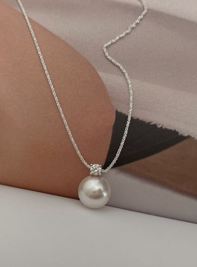 戴妃吊坠耳钉项链送礼套装10mm12mm正圆强光施华洛珍珠