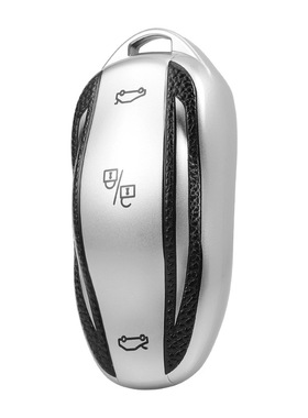 适用于特斯拉model3 model Y model S model X皮纹卡片钥匙包套扣