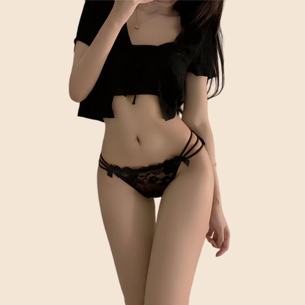 蕾丝性感内裤女纯棉抗菌裆无痕薄款速干中低腰 三角裤纯欲情调
