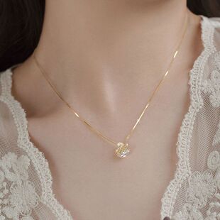 s925纯银天鹅项链轻奢女新款毛衣链大气高档高级感生日礼物批发