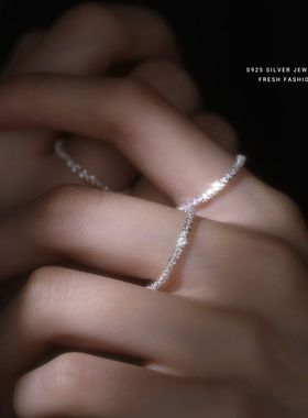 抖音直播爆款波光粼粼戒指女s925