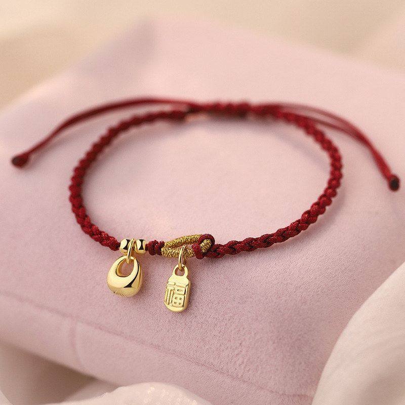 S925纯银本命年银坨红绳手链女编绳国风新年礼物手饰闺蜜礼物代发,饰品/流行首饰/时尚饰品新,银饰配件,淘宝优惠券,粉丝福利购,淘宝优惠卷