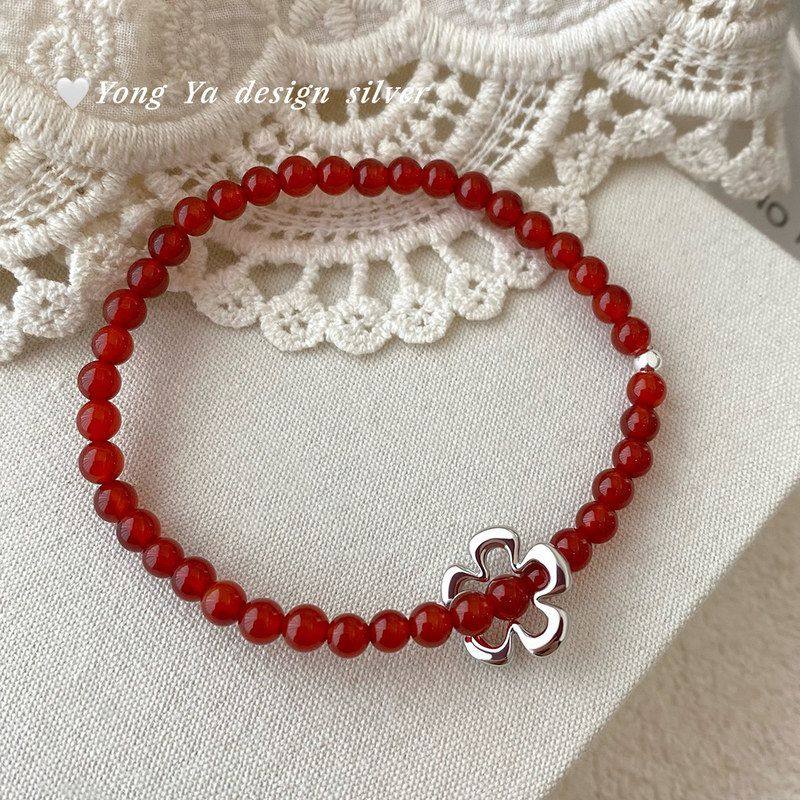 纯银S925文艺红玛瑙花朵手链女优雅温柔独特韩版甜美精美手饰代发,饰品/流行首饰/时尚饰品新,银饰配件,淘宝优惠券,粉丝福利购,淘宝优惠卷