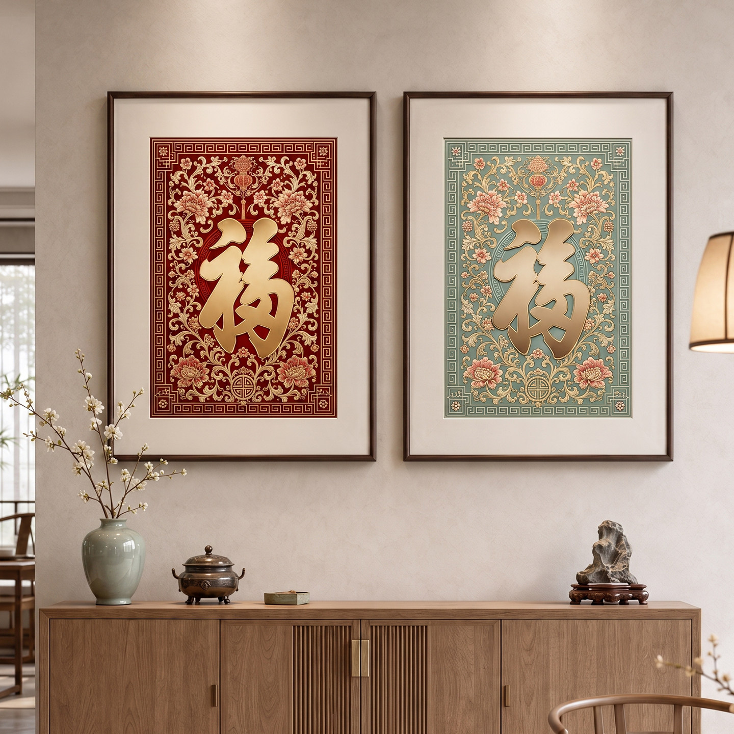 铜雕百福图福字玄关装饰画入户正对门迎门墙客厅挂画高档字画送礼