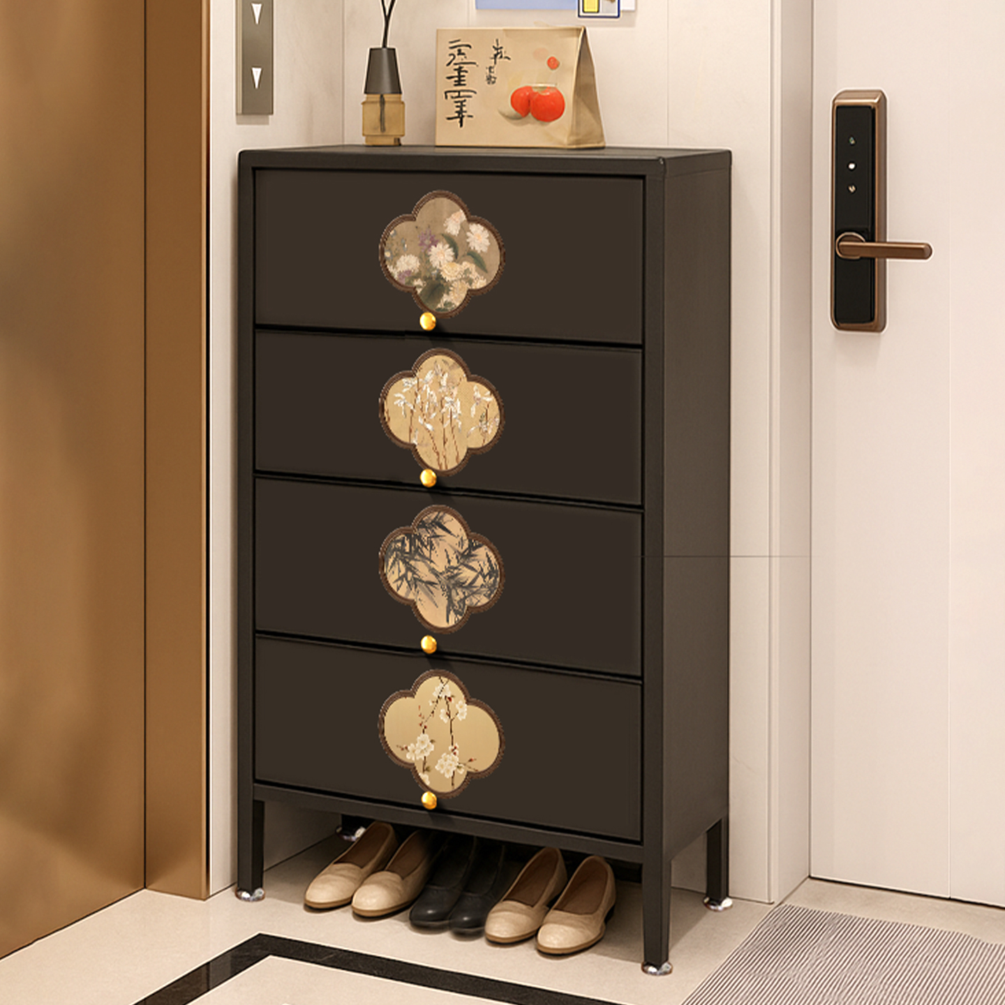 鞋柜家用门口入户收纳柜新中式