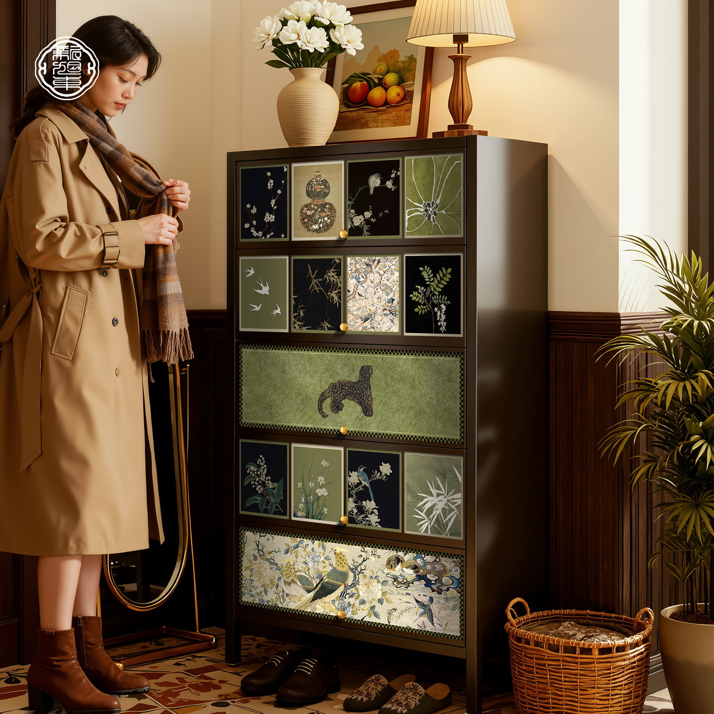 家用门口多层鞋柜钢制防尘