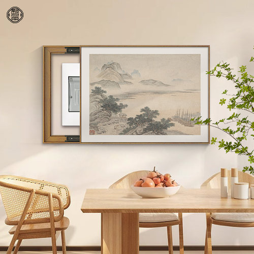 电箱壁画新中式支持定制配电箱画