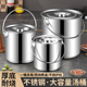 不锈钢圆桶水桶手提式 加厚高锅带盖子商用储水桶家用幼儿园提桶厨