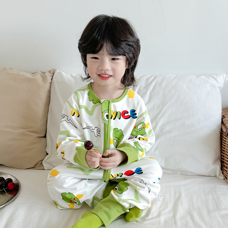 宝宝连体睡衣春夏季纯棉防着凉