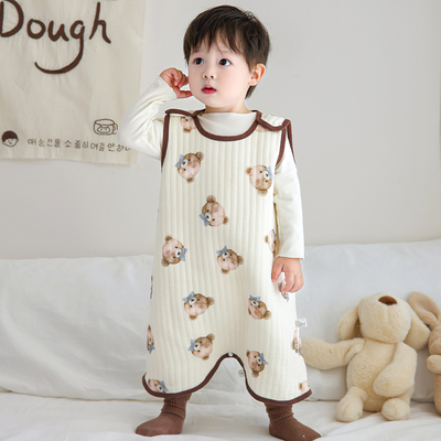 儿童睡袋秋冬款背心马甲宝宝睡衣