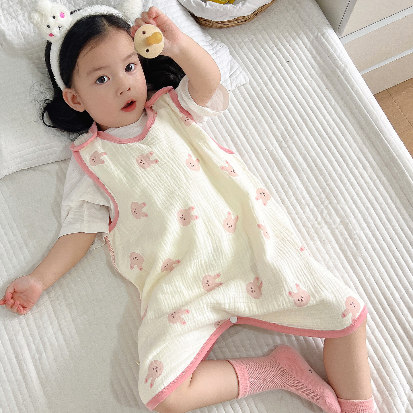 宝宝睡觉护肚子神器防踢被婴儿纱布肚兜儿童护肚围夏季薄款防着凉