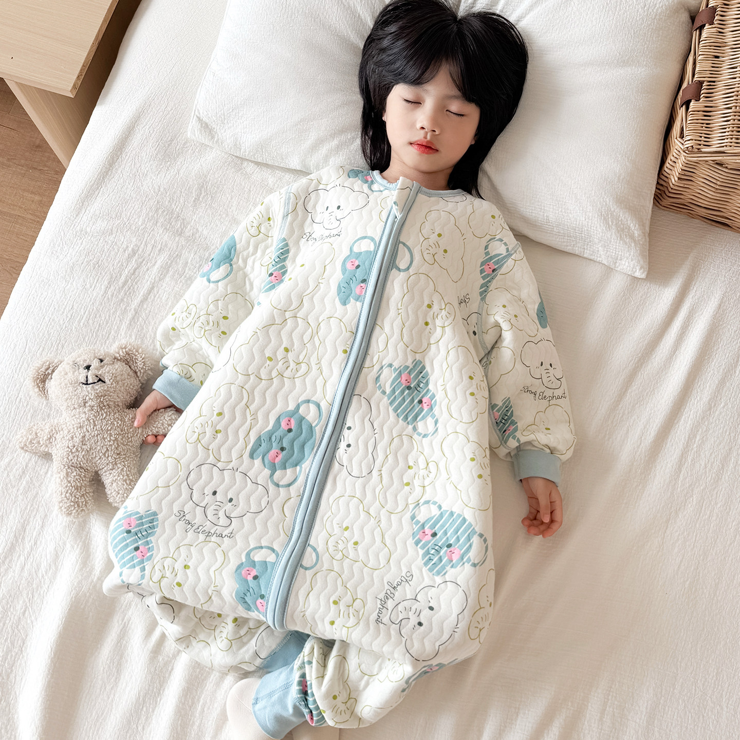 男童睡衣纯棉连身家居服宝宝睡袋