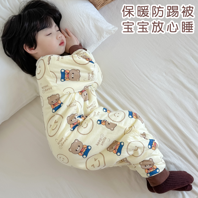宝宝秋冬款纯棉睡袋睡觉防踢被子