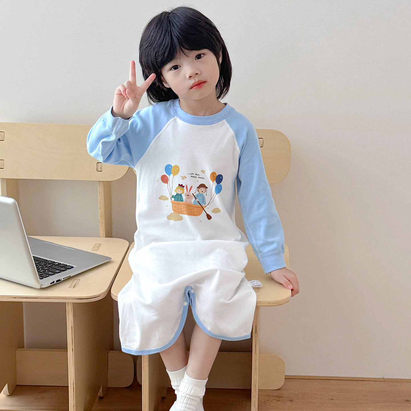 宝宝睡衣春秋季纯棉a类男孩连体衣儿童男童睡袍夏季男宝婴儿睡袋