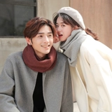 Демисезонный удерживающий тепло шерстяной шарф, цветной трикотажный шарф-платок подходит для мужчин и женщин для влюбленных, в корейском стиле, увеличенная толщина