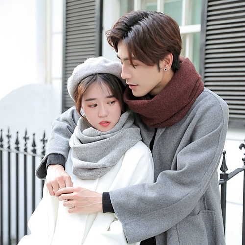 Демисезонный удерживающий тепло шерстяной шарф, цветной трикотажный шарф-платок подходит для мужчин и женщин для влюбленных, в корейском стиле, увеличенная толщина