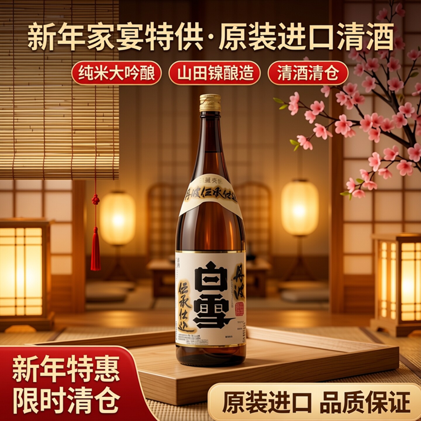 新年货家宴特价日本清酒清仓纯米大吟酿山田锦大关牌清酒原装进口