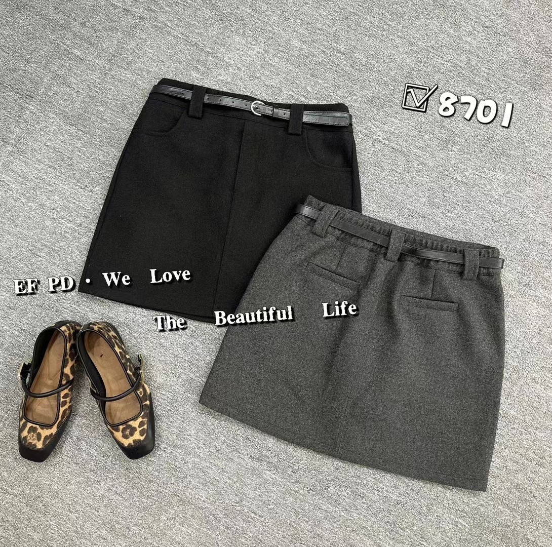 EF频道大码女装设计感小众气质半身裙2025冬季显瘦百搭复古短裙潮