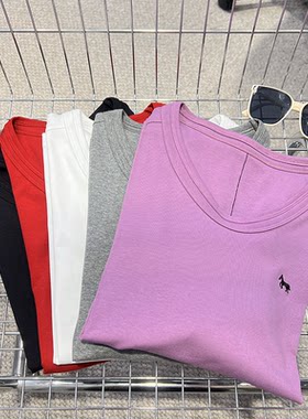 必魅-2026夏季新款刺绣小马正肩U领短袖T恤女款宽松百搭显瘦30593