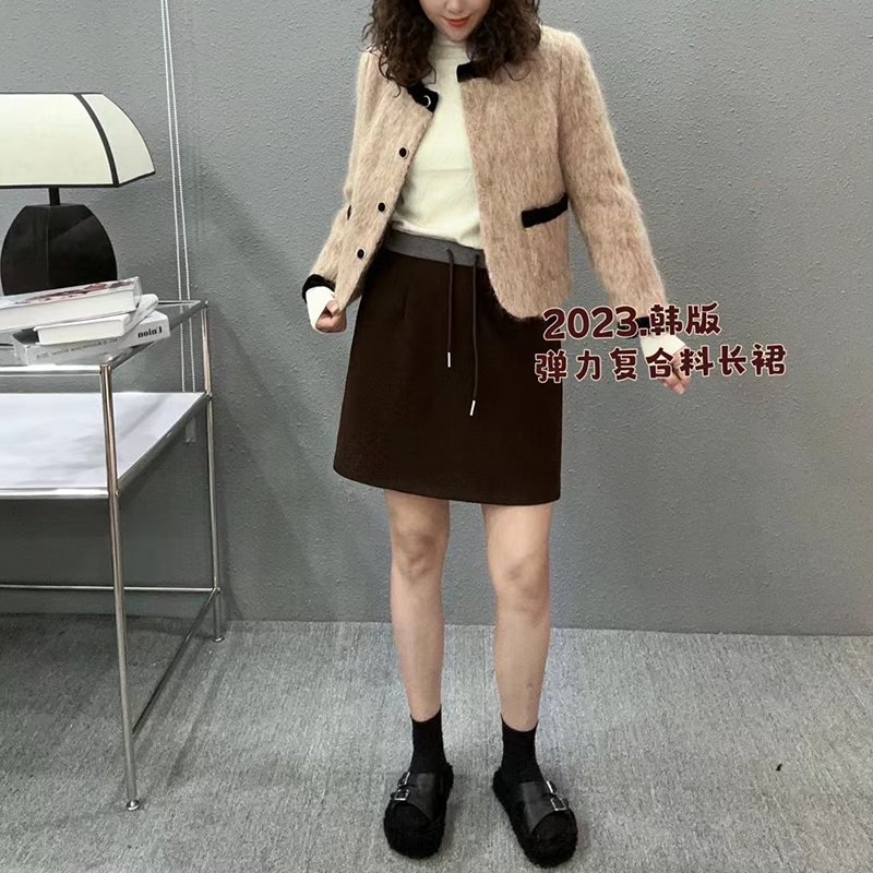 EF频道半身裙A字裙简约显瘦裙子