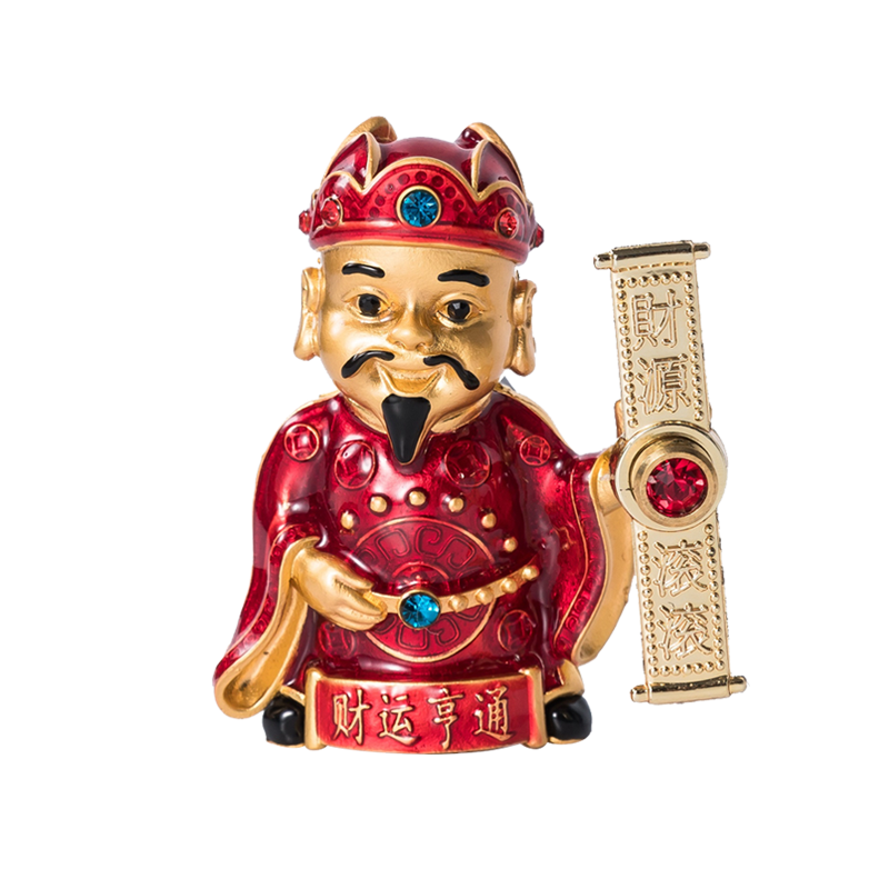 车载香水财神小风扇旋转空调口