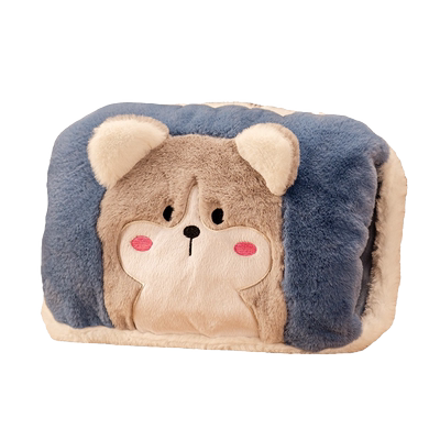 热水袋套子双插手可爱卡通暖手套