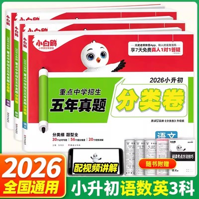 2026版小白鸥星空小升初分类卷真题卷人教版语文数学思维训练英语小考毕业总复习冲刺卷招生考试真卷小白鸽五六年级专项训练