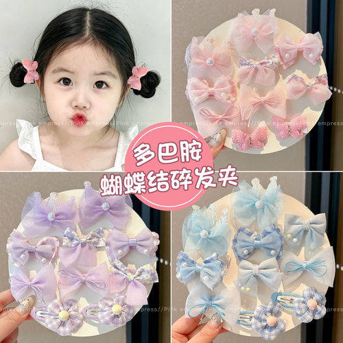 儿童蝴蝶结宝宝不伤发发夹女童前额碎发侧边夹发卡刘海夹头饰夹子