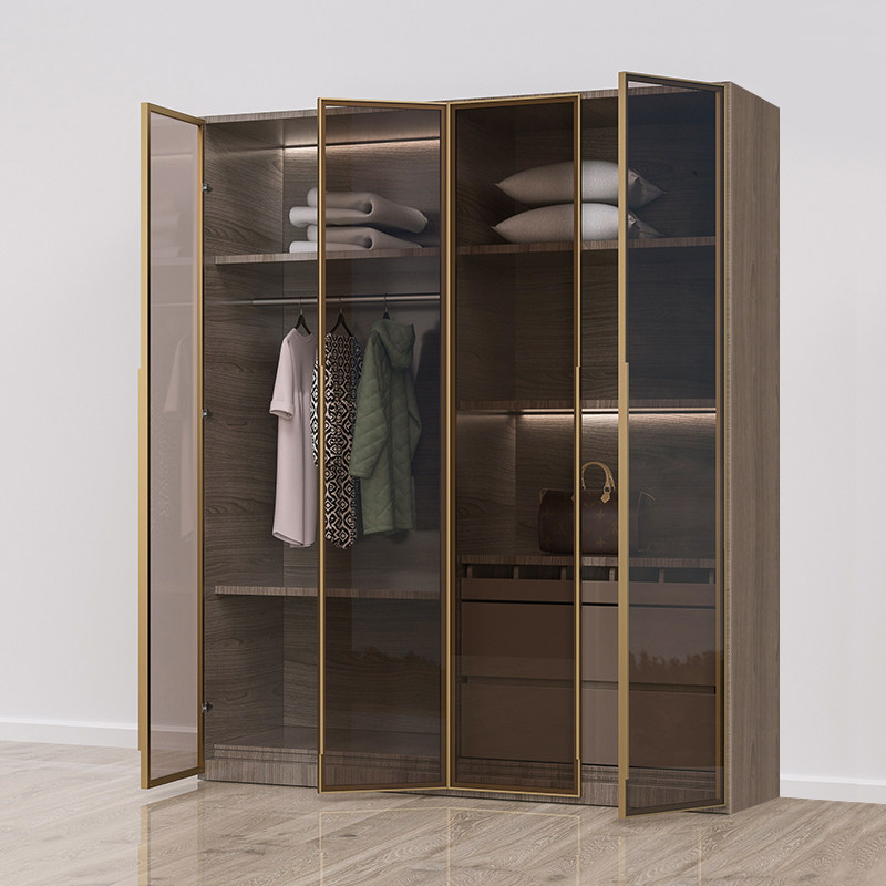 玻璃门定制衣柜子极简长虹茶色移门推拉门橱房加装酒柜门玻璃柜门