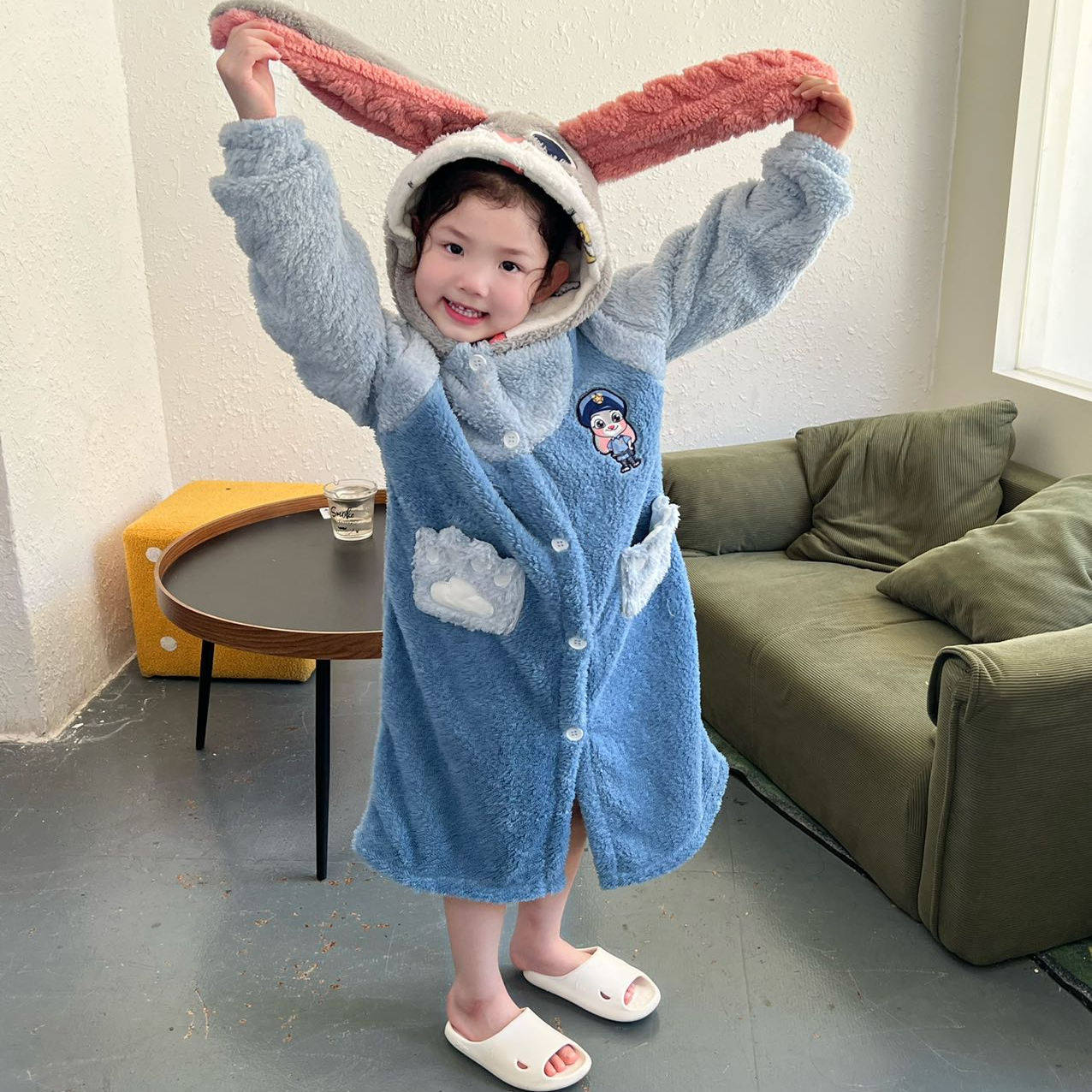 冬季儿童浴袍女童加厚加长睡袍珊瑚绒睡衣男童卡通睡裙兔子警察,童装/婴儿装/亲子装,家居袍/睡袍,淘宝优惠券,粉丝福利购,淘宝优惠卷
