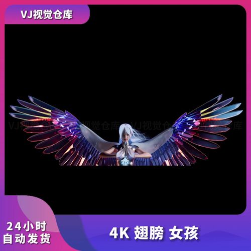 电音节灯屏互动翅膀女孩裸眼3D