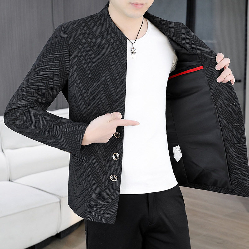 2026秋季男士立领修身西服外套