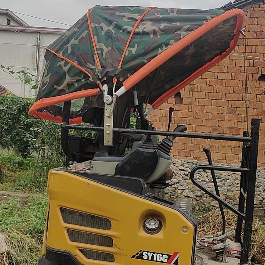 挖掘机专用遮阳篷小钩机雨棚微挖遮阳棚可折叠车篷挖机保暖防寒篷