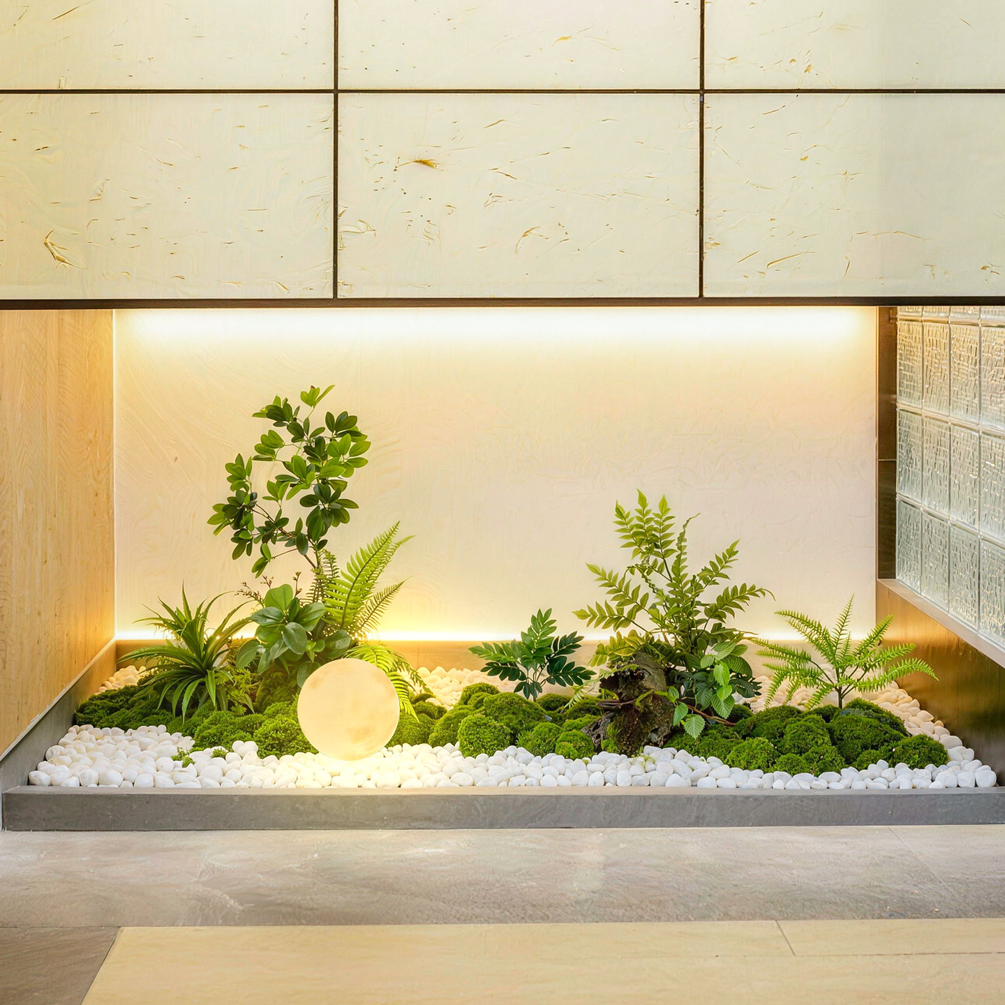 仿真绿植落地造景酒店大堂玄关装饰仿生植物橱窗景观假苔藓组合