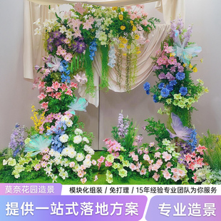 莫奈之窗莫奈花园可定制仿真花网红装饰打卡假花造景门店橱窗装饰