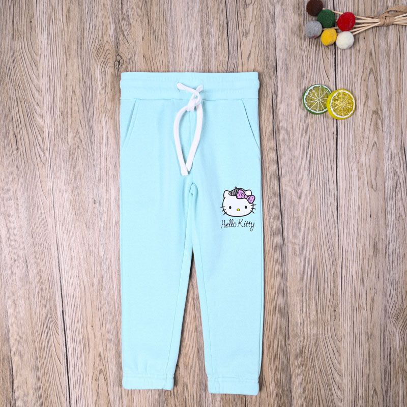 外贸欧美女宝春秋卫裤长裤子女童细抓绒休闲裤哈伦裤运动裤小脚裤